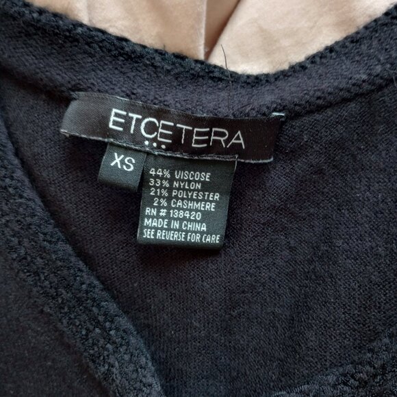 Etcetera Cashmere Blend Y2K Minimalist Goth Black Knit Tank - Picture 2 of 5